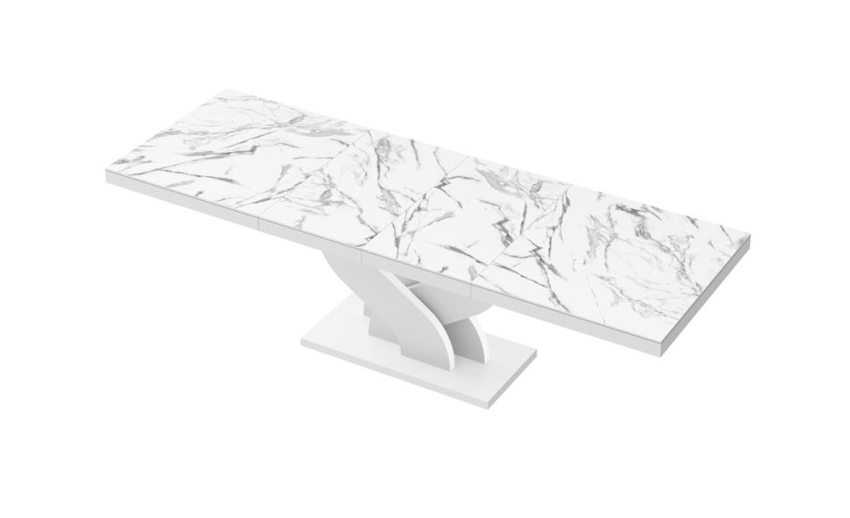 [Wyprzedaż] Stół rozkładany BELLA 160 (marble white-biały)
